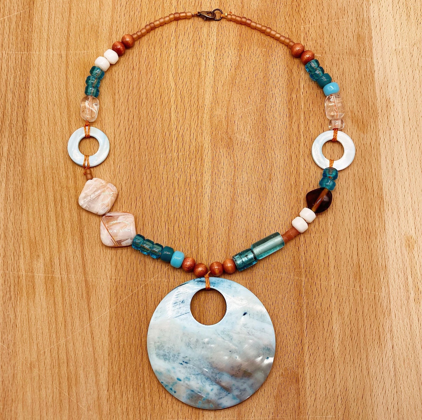 Halskæde - Brun og Turkis