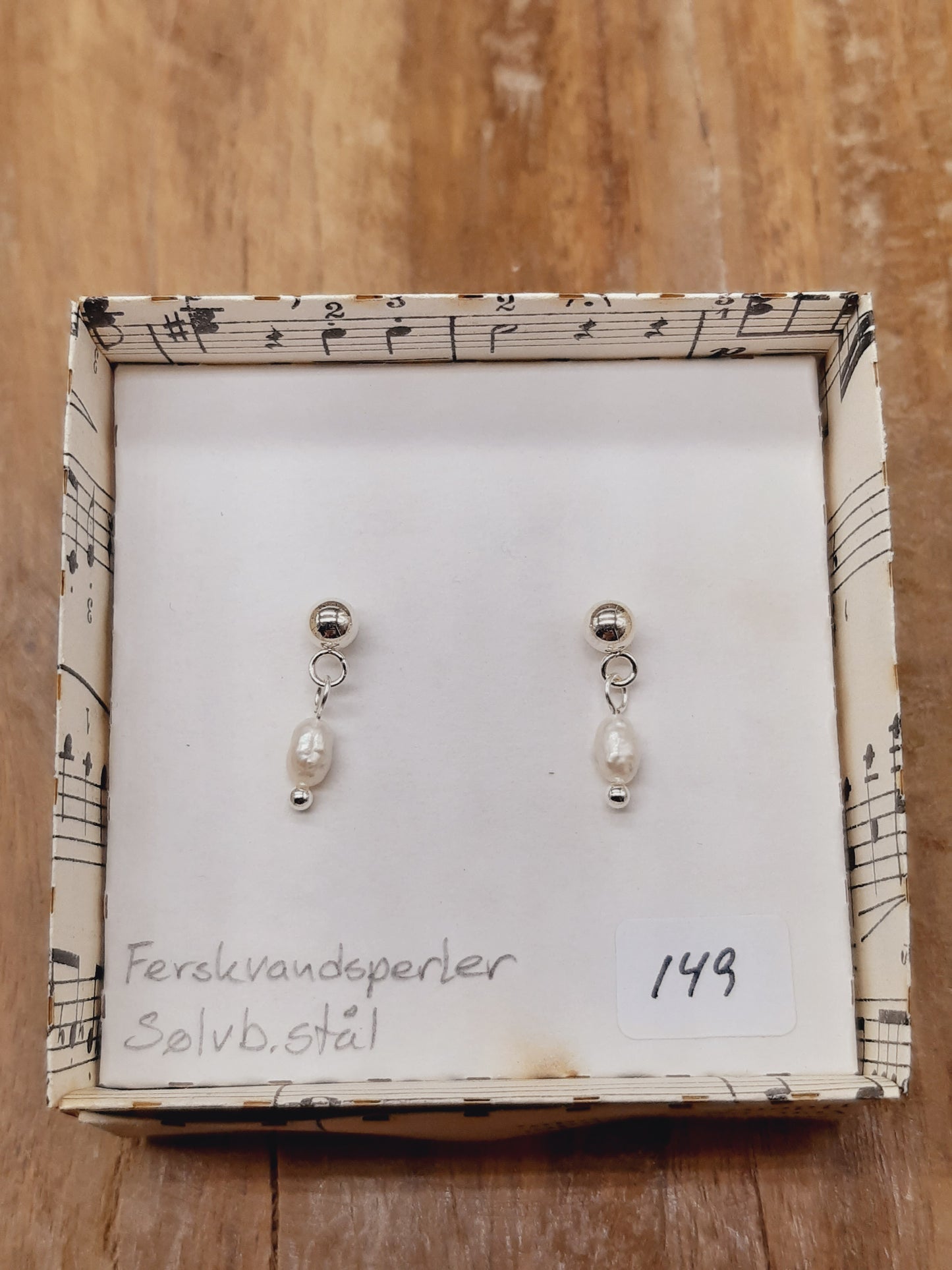 Stikker - Hvid Ferskvandsperle