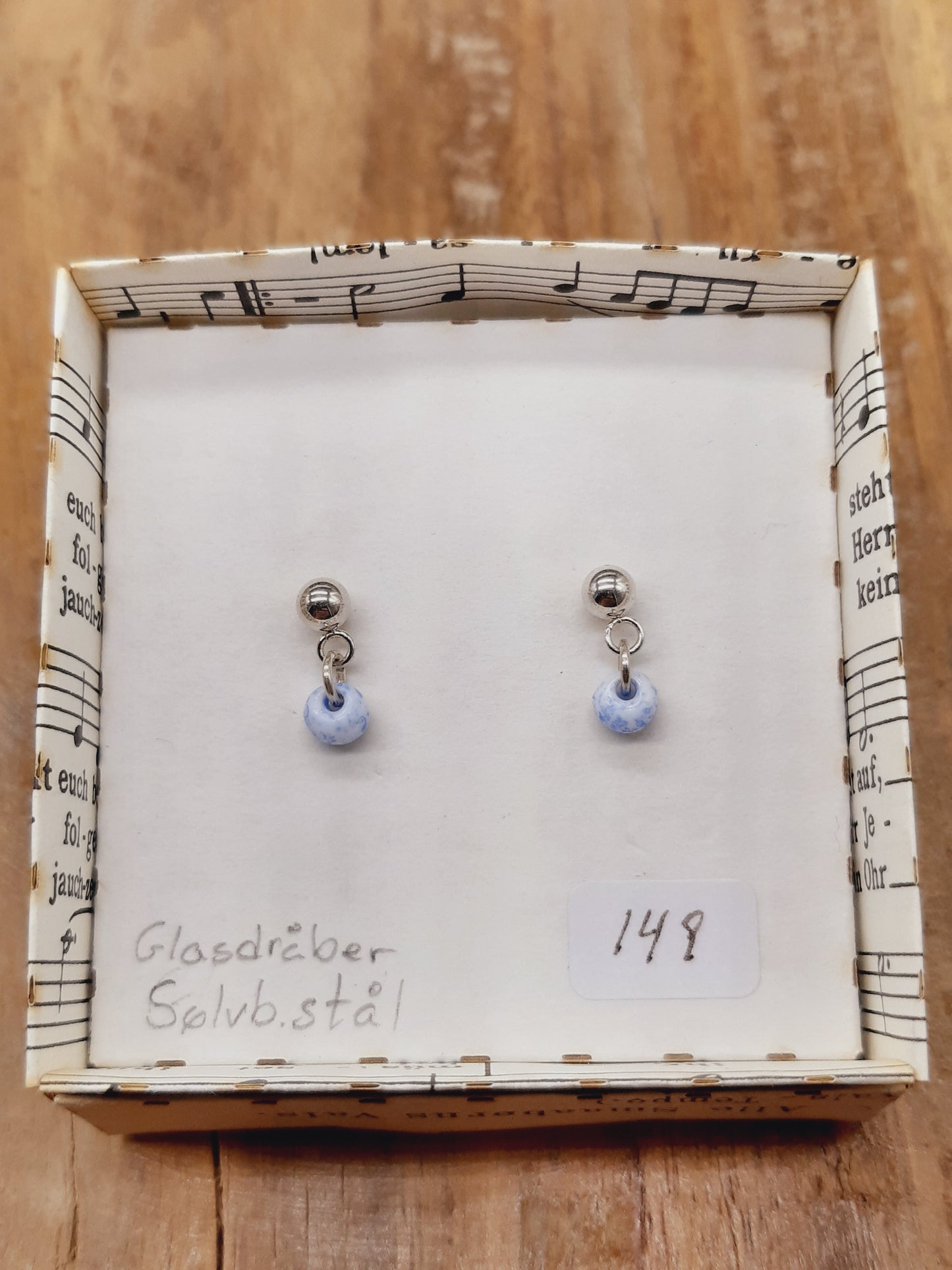 Stikkers - Lyseblå Meleret Glasdråbe