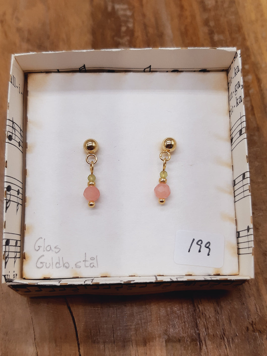 Stikker - Lys koralrød og lys grøn facet