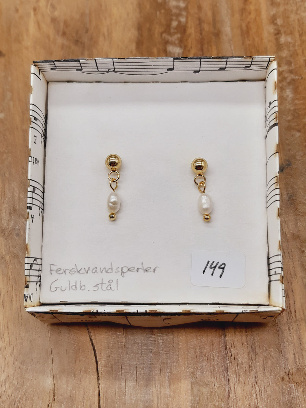 Stikker - Hvid Ferskvandsperle