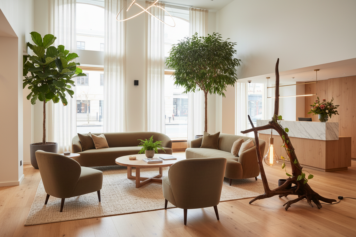 Hajægget diskret i hotel lobby