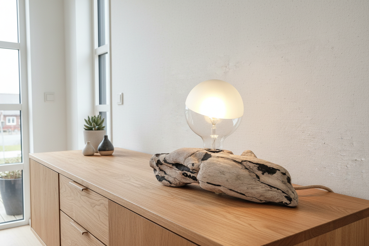 Lampe på skænk helt uden ledning