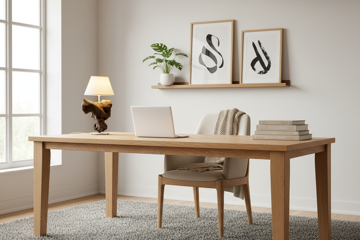 Ommerwood bordlampe i neutralt kontor