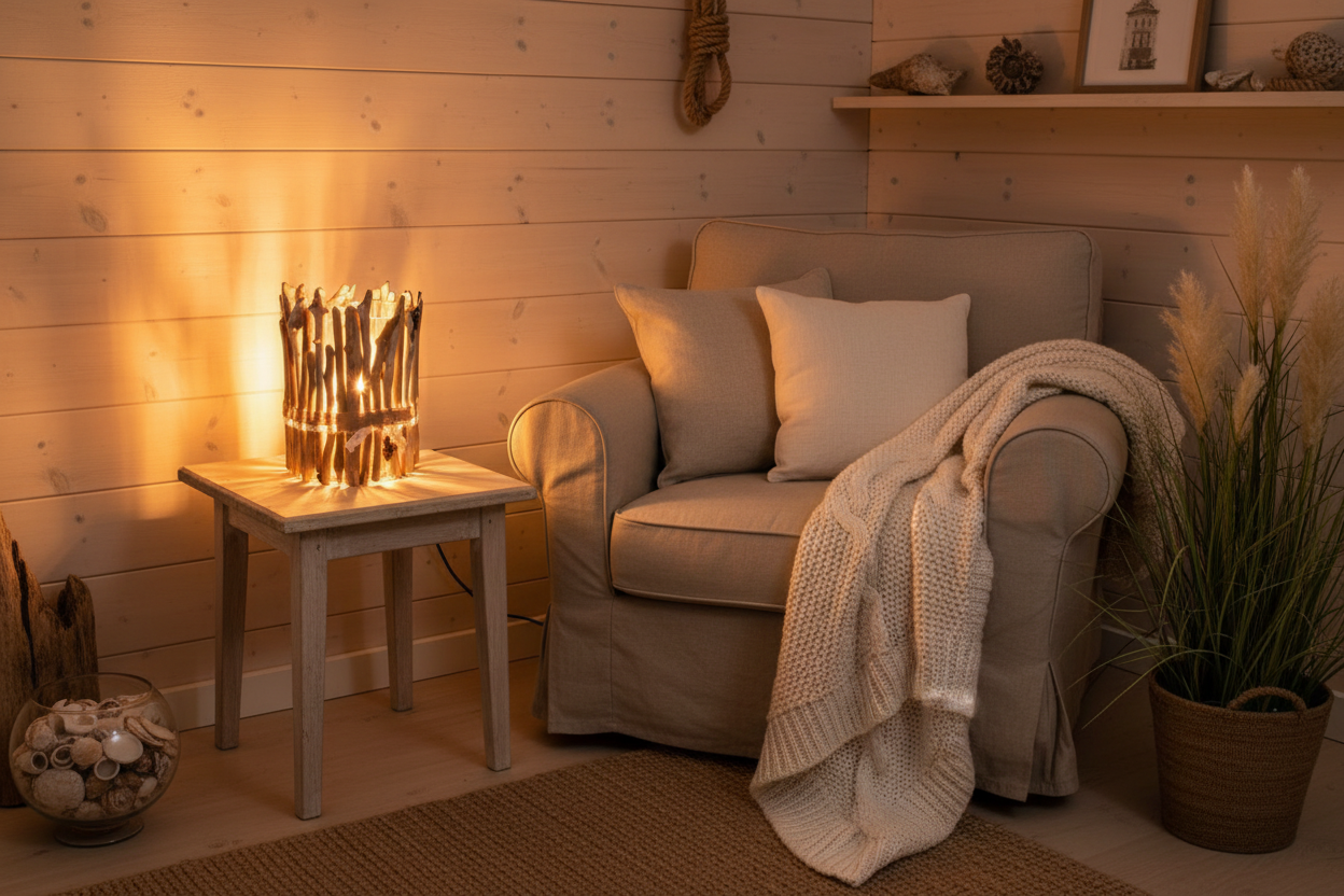 Ommerwood cylinderlampe med strandatmosfære