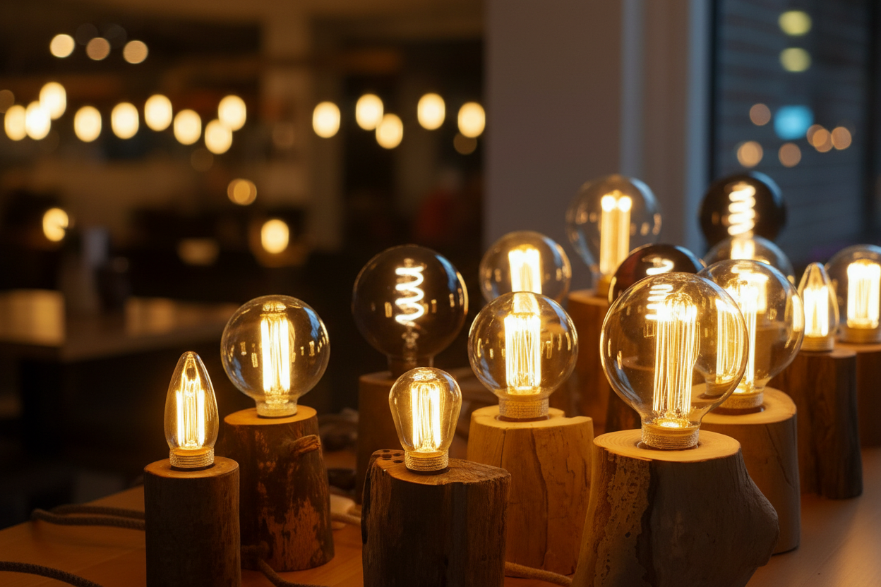 Stublamper på restaurantbord